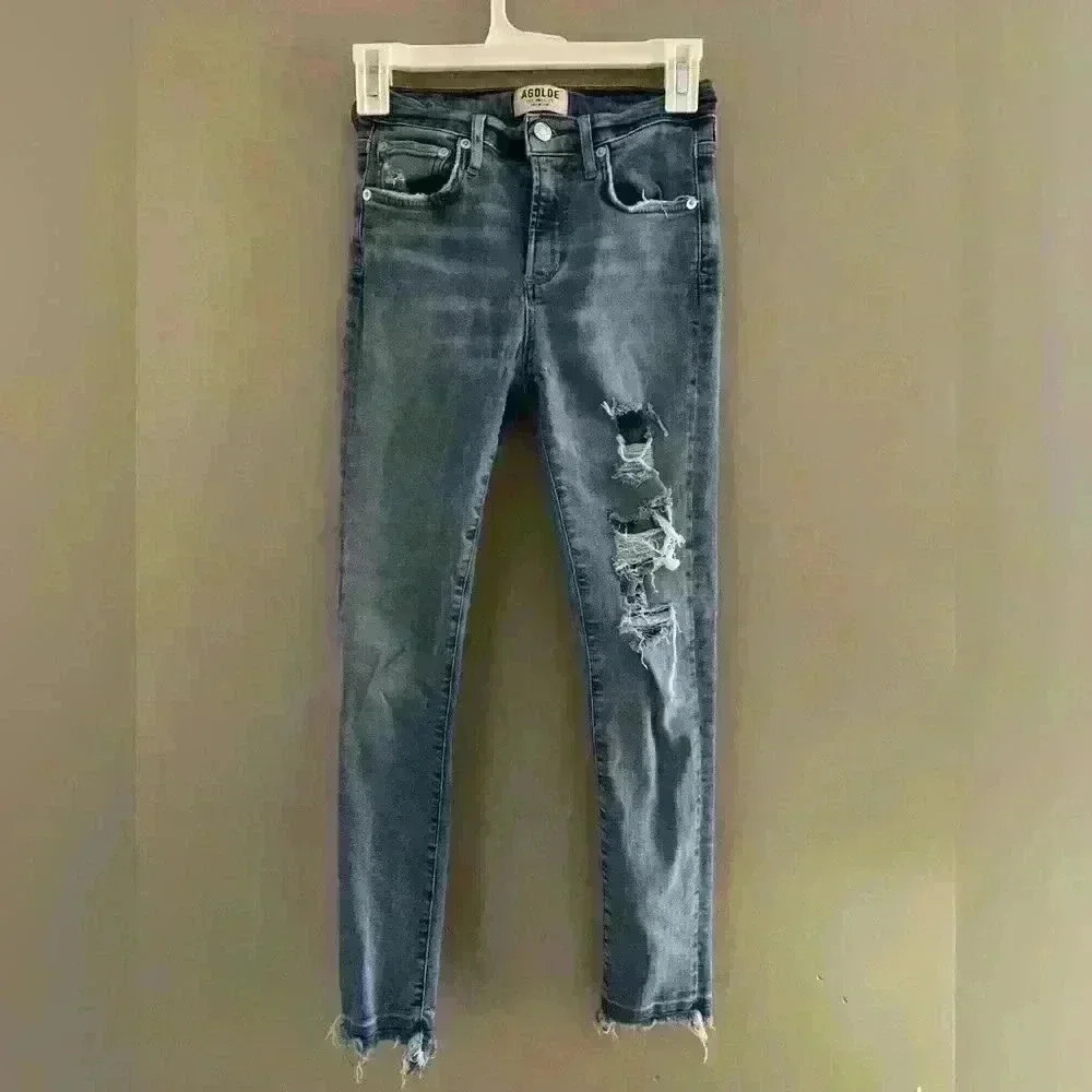 AGOLDE distressed denim skinny jeans size 24 EUC